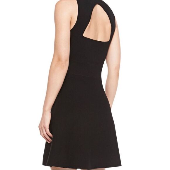 Theory Prosecco Maysen Knit A-Line Back Cutout Black Mini Dress - Picture 3 of 13